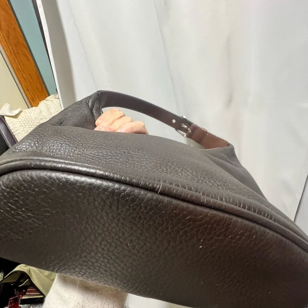Vintage Dooney & Bourke Dark Brown Leather Hobo Bag